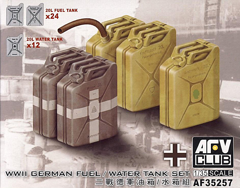 WWII German Fuel / Water Tank Set - AFV Club - 1/35