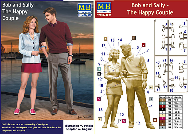 The Happy Couple" Boy & Girl Figures Scale 1/24 Master Box 24029 "Bob and Sally 